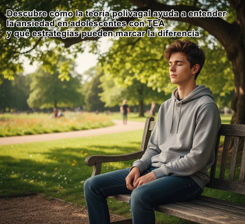 adolescente con TEA enfrentando ansiedad en un entorno ruidoso
